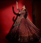 Digital Print Muslin Lehenga Set