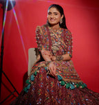 Digital Print Muslin Lehenga Set
